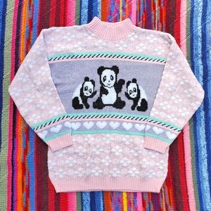 Pink Panda Knit Sweater - Women